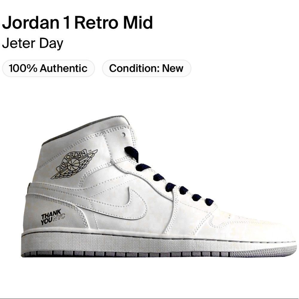 Nike Jordan 1 Mid Derek Jeter ‘Jeter Day’ NY Yankees